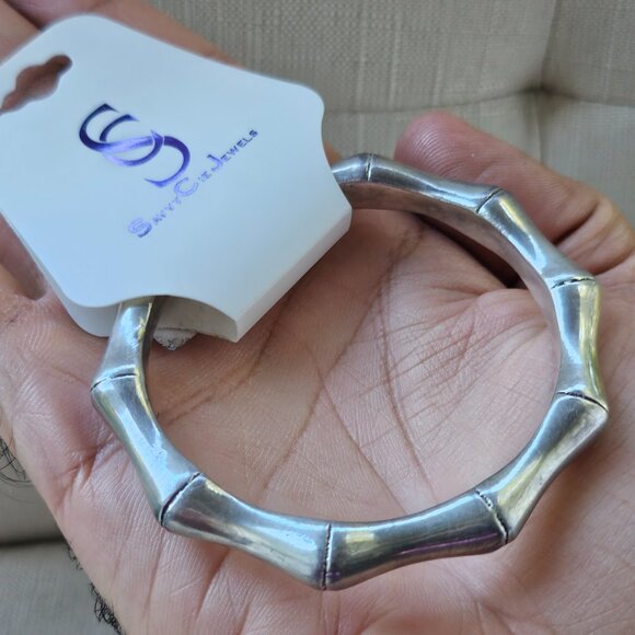 Savvy Cie Jewels Women Bracelet BS925 Silver Tone Wrist band New - Picture 7 of 10